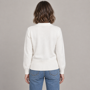 Cárdigan de punto con cuello en V para mujer al por mayor, dobladillo acanalado, botones dorados, ropa de abrigo elegante de manga larga para otoño e invierno - Product Image 4
