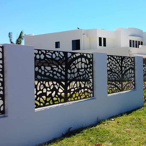 Puerta principal de Metal perforada para jardín, Panel de cercado de privacidad, diseño de puerta enrejada de pared de aluminio curado, corte láser - Product Image 4