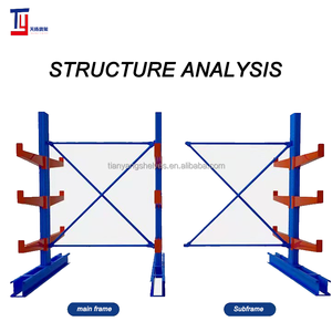 भारी शुल्क समायोज्य स्टील कैंटिलीवर रैक प्रणाली 1000 किलोग्राम क्षमता औद्योगिक भंडारण रैक संक्षारण संरक्षण टियानयांग - Product Image 6