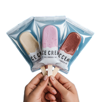 Sac en plastique mylar imprimé personnalisé pour crème glacée Popsicle Ice Pop Joint latéral arrière Pochette plate pour emballage alimentaire Joint à chaud
