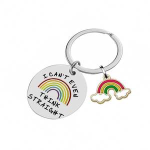 Lésbico cosas orgullo regalo para novio novia pareja <span class=keywords><strong>Gay</strong></span> Pansexual LGBT divertido Día de San Valentín Metal Arco Iris llavero - Product Image 5