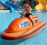 Jet ski gonflable électrique à moteur pour 2 personnes en PVC pour adultes - Flotteur de piscine extérieur Amusement