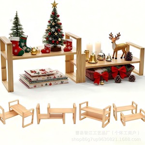Wooden Adjustable <b>Desktop</b> Cosmetic Organizer Solid Wood Single Layer <b>Shelf</b> For Makeup Storage - Product Image 4