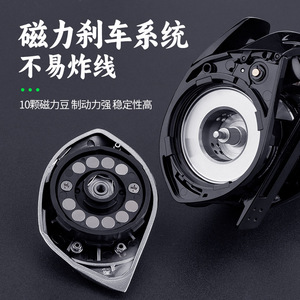 Carrete de Pesca Baitcasting con Cuerpo de Metal, 10 Discos Magnéticos, Frenado Fuerte y Estable, Carrete de Alta Resistencia para Señuelos - Product Image 1