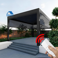 Pergola bioclimatique motorisée en aluminium, toit réglable, imperméable, intelligente et magique, pour extérieur