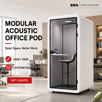 Cabine de bureau acoustique modulaire Ergonovapro, cabine téléphonique insonorisée, cabine de réunion privée, espace de travail silencieux, bureau individuel