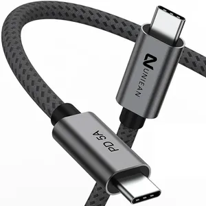 USB3.2 20Gbps PD 100W 20V 5A Cable de cargador tipo C de carga rápida con chip de marcador electrónico para portátiles Android y teléfonos móviles