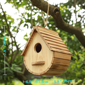 Casa de Pájaros Colgante de Madera, Decoración para Jardín Exterior, Cabaña de Madera para Colibríes, Jaula de Descanso para Pájaros - Product Image 1