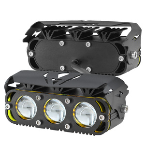 ไฟสปอร์ตไลท์ LED 3 เลนส์ พร้อมไฟ DRL สีแดง สำหรับมอเตอร์ไซค์ ไฟหน้ากันน้ำ ไฟตัดหมอกสำหรับรถยนต์ SUV ATV รุ่น MO-233 รับประกัน 2 ปี - Product Image 1