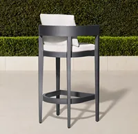 Ensemble de salle à manger d'extérieur moderne de luxe toutes saisons pour patio, jardin, hôtel, plage, avec bar et tabourets de comptoir en aluminium faits à la main, couleur personnalisable