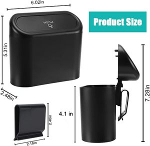 Cubo de basura para vehículos, soporte organizador de basura con un rollo de bolsa de basura, tapa de cubo de basura de plástico para coche, solución organizadora conveniente para coche - Product Image 3