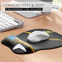 Tapis de souris ergonomique avec repose-poignet en gel, caoutchouc naturel, surface lisse confortable, antidérapant, soulagement de la douleur, ordinateur portable, gamer, bureau