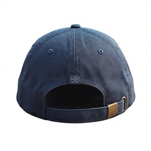 Wholesale Custom Logo Embroidered 7 Panel Mid Profile Pre-Curved Bill High Quality <b>Hat</b> <b>Navy</b> Cotton Adjustable Strapback - Product Image 3