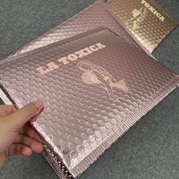 Курьерской сумки изготовленный на заказ логос напечатал воздушно-пузырьковая пленка Конверты проложенные из розового золота с воздушно-пузырчатой плёнкой внутри из крафт-бумаги