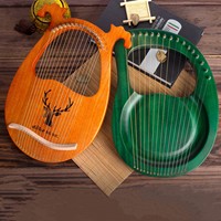 2023 High Quality Beautiful Pattern OEM Stringed Instrument Fir Wood 16 Strings Classic Lyre Harp Elegant Designing