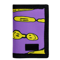 Dompet Lipat Tiga Polyester dengan Resleting, Kantong Uang, Penutup Velcro, Aman, Portabel, Tempat Kartu, Pabrik
