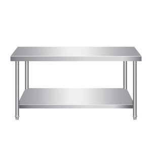 Stainless Steel Workbench 120x60x85cm Open Type Commercial Kitchen Table With Lower Shelf For Restaurant Use - Product Image 1