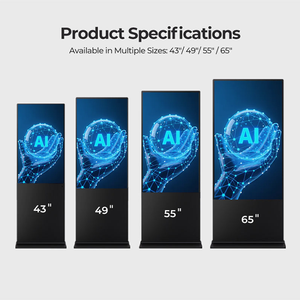 Kiosque numérique sur pied pour intérieur, 43-65 pouces, avec CMS à distance, écran tactile et affichage publicitaire LCD 1080P en option - Product Image 1