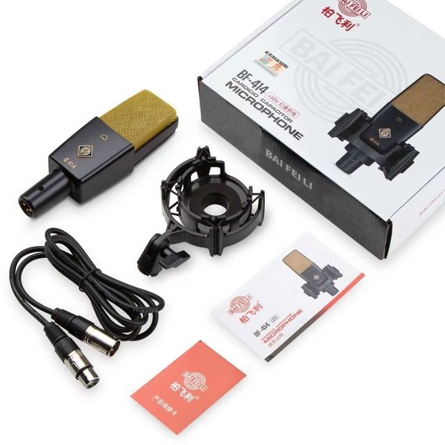 BF-414 USB Wireless Computer Microphone Omnidirectional Plastic Microphone Noise Cancelling Function for K Song Recording Sound