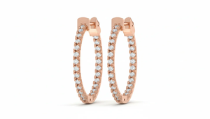 Boucles d'oreilles créoles tendance et délicates avec diamants inversés, design de pierres scintillantes, bijoux de déclaration pour les mariages, les fêtes ou les événements du soir - Product Image 3