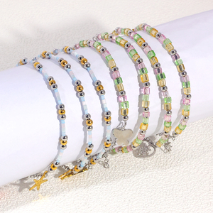 JUSNIVA - Conjuntos de Pulseras Elásticas al por Mayor, Joyería de Cuentas Coloridas con Colgante, Pedido al por Mayor, Recuerdos para Fiestas de Playa de Verano, Accesorios - Product Image 1