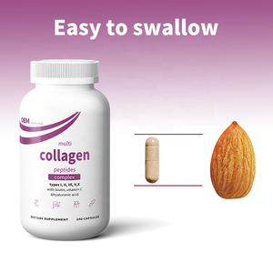 Cápsulas de Colágeno Múltiple de Marca Privada OEM con Biotina Hidratada y Vitaminas Tipo I, II, III, V, X - Sin OGM, de Animales Alimentados con Pasto - Product Image 6