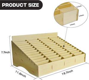 48 Grid <strong>Wooden</strong> Desktop <strong>Storage</strong> <strong>Box</strong> Mobile Phone Management <strong>Storage</strong> <strong>Box</strong> - Product Image 1
