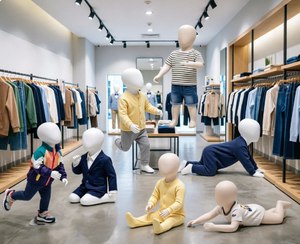 Tête de mannequin bébé en fibre de verre Lavinia avec base métallique, modèle de présentation de vêtements pour enfants pleine grandeur, <span class=keywords><strong>pose</strong></span> debout, original européen - Product Image 5