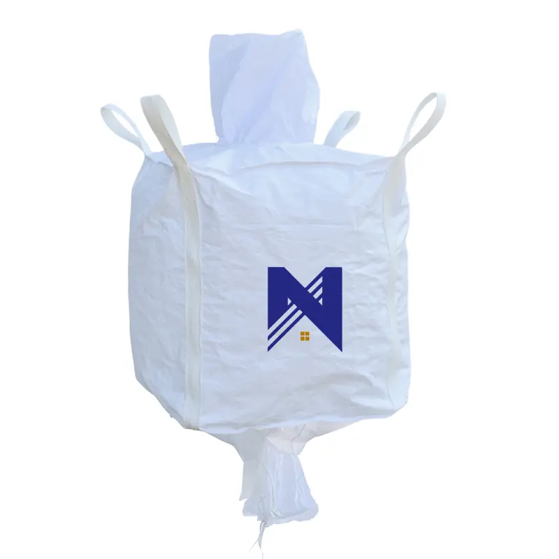 ถุงพลาสติกพีพีพีพีทอถุงจัมโบ้แบกความจุ1-3ตันสำหรับซีเมนต์ทรายพร้อมโลโก้ตามสั่ง