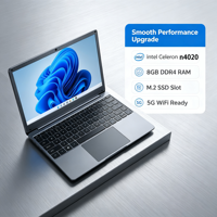 Laptop 14 Pollici con Intel N4020, Windows 11, 8GB DDR4, SSD 256GB