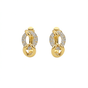 Orecchini di Lusso in Oro Massiccio 18K con Diamanti Taglio Brillante Rotondo Colore G Gioielli Naturali da Donna per Uso Quotidiano - Product Image 1