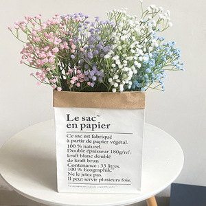 Décorations de fenêtre en fleurs artificielles Kch, sacs en papier kraft, marguerites, gypsophile, présentoir tendance pour boutique DIY - Product Image 2