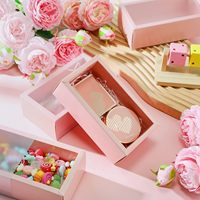 Boîtes en papier rose personnalisées de haute qualité pour les cosmétiques alimentaires Style mignon délicat avec couvercle ouvert Design gaufrage Logo imprimable