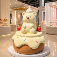 Sculpture en résine d'un petit ours mignon, modèle artisanal pour la décoration de la maison pour Thanksgiving