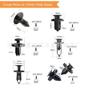 Universal Push Type Bumper Fastener Rivet <b>Clips</b> 200Pcs Mixed Sizes For <b>Car</b> Repair And Replacement - Product Image 3