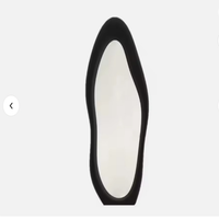Miroir mural pleine longueur irrégulier, forme de haricot organique, cadre asymétrique en PU souple pour chambre à coucher, hôtel, vente en gros personnalisée