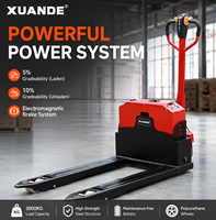 Montacargas Eléctrico XUANDE CBD-30 de 3 Toneladas, con Batería de Iones de Litio de 48V 100Ah, Ruedas de PU de 1150x550x85mm, Operación de Pie