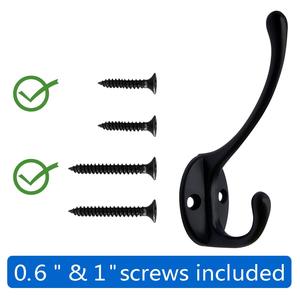 Ganchos de pared resistentes para abrigos, perchas retro de doble punta para sombreros y accesorios, con 2 tornillos - Product Image 4