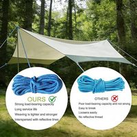 Cordon de tension réglable en acier inoxydable avec boucle à came autobloquante réfléchissante pour tendeur, étanche et portable pour camping et activités de plein air