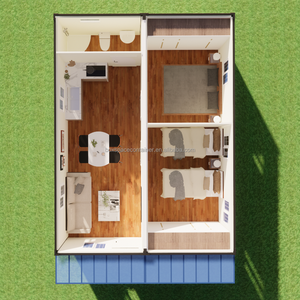 Apartemen Kontainer Baja Bongkar Pasang Boxspace 8x6m 2 Kamar Tidur 1 Kamar Mandi Rumah Prefab Mewah Industrial untuk Disewakan Guatemala - Product Image 2