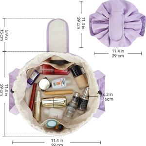 BSCI Factory Custom Large Capacity Travel <b>Makeup</b> <b>Bag</b> Waterproof Women's Drawstring Cosmetic <b>Bag</b> Wholesale - Product Image 2