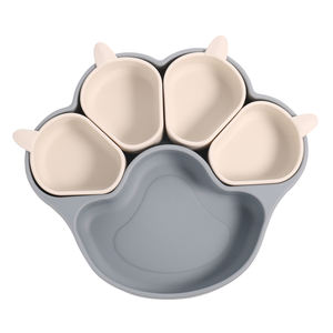 Plato Separador de Silicona de Grado Alimenticio para Niños, Plato de Alimentación para Bebés con Ventosa, Tapa de Silicona para Alimentación Infantil - Product Image 1