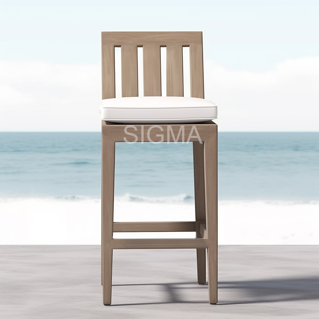 Luxury Outdoor Furniture Solid Wood Bar Table Teak Bar Chair Outdoor Solid Wood Bar Table Chair Set