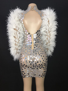 Novance, ropa De otoño para mujer, 2022, vestidos De graduación De plumas personalizados, vestido De noche De fiesta, Vestidos De matrimonio con lentejuelas Al Detal - Product Image 3