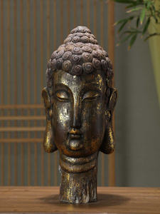 Statue de Bouddha de jardin extérieur sereine, bénédiction pour le bureau, le salon, <span class=keywords><strong>figurine</strong></span> de Bouddha pour la bonne fortune, résine peinte à la main - Product Image 3