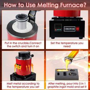 Fourneau de fusion électrique numérique pour argent, or, cuivre, aluminium, fer, avec <span class=keywords><strong>creuset</strong></span> en graphite - Product Image 4