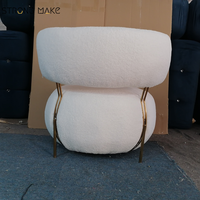 Blanc Sherpa nordique moderne Accent Sherpa chaises longues salon meubles relaxant lecture Boucle tissu chaise de loisirs