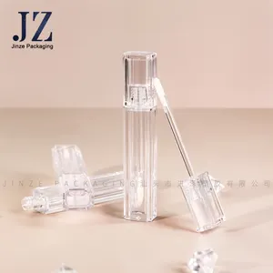 金泽方形光泽容器空唇彩管塑料4毫升整套透明化妆品包装