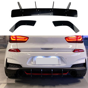 Hyundai I30N MK3 Rear Lip Spoiler Glossy <b>Black</b> Ducktail Bumper <b>Wing</b> 2017-2019 - Product Image 1