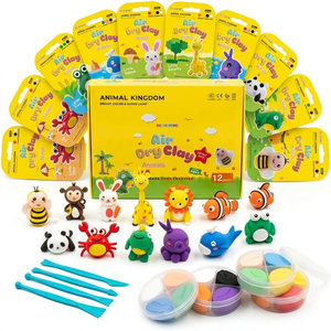 DIY Animal Kingdom Air Dry Clay Kit Soft Plasticine <b>Modeling</b> Clay for Kids Handmade Animal Figures Toys - Product Image 1